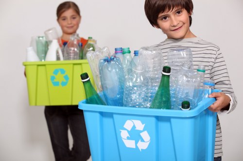 Professional waste clearance team managing construction waste